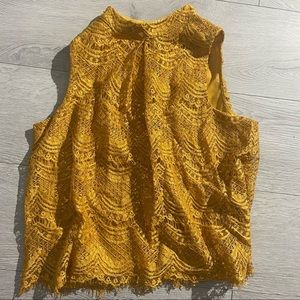 Women large mustard blouse